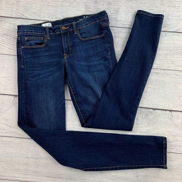 Gap 1969 Jeans sz 28 L Legging Skinny Dark Wash Inseam 31" Women's - Picture 1 of 10